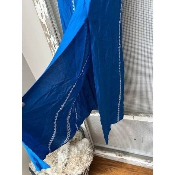 Vineyard Vines | Embroidered Strapless Maxi Blue Y2K Dress size 4 - Picture 4 of 6